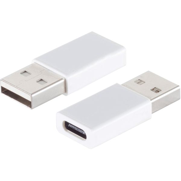 USB-A Adapter, USB-C Buchse, 2.0, weiß