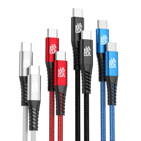 USB-C Kabel || Weiß - Rot - Blau - Schwarz || 0,5 - 3m || 4er Set