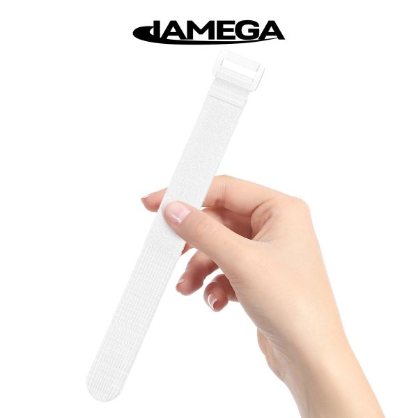 Klettverschluss Kabelbinder mit Plastiklasche | Weiß | 20x200mm