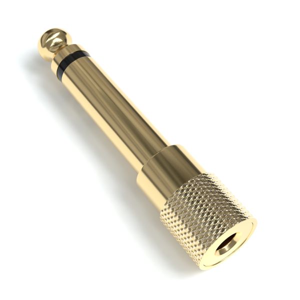 6,3mm Klinkenstecker - 3,5mm Klinkenbuchse Mono Adapter - Gold