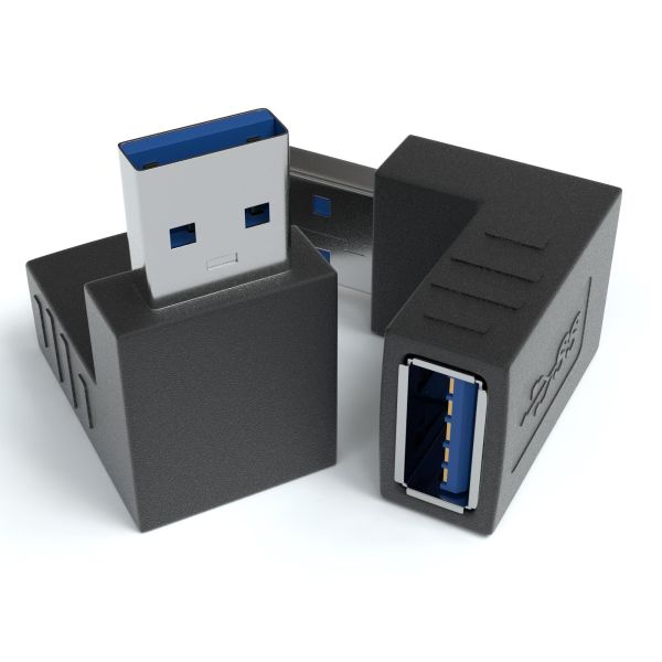 USB-A 3.0 Stecker auf USB-A 3.0 Buchse 270° Winkeladapter | 2er Pack