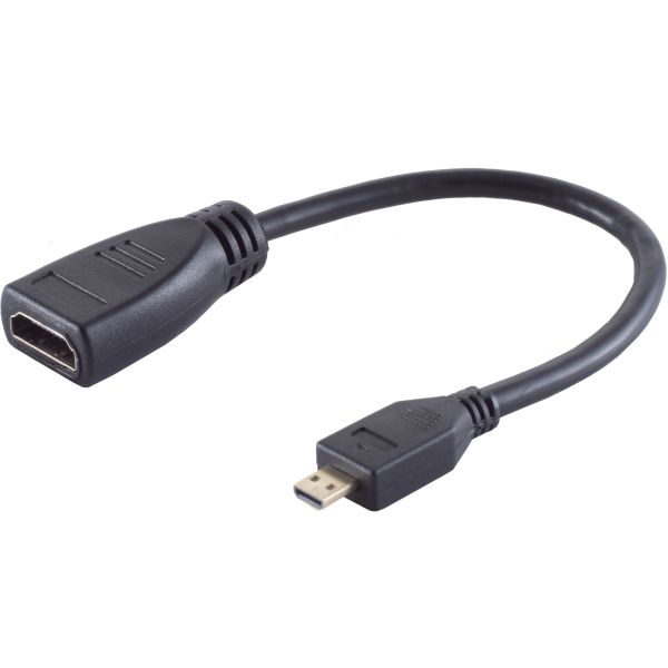 Micro HDMI Adapter, HDMI-A Buchse, PVC, schwarz