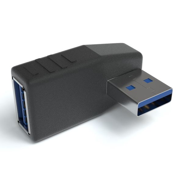 USB-A 3.0 Stecker 90° seitlich - USB-A 3.0 Buchse | 3er Pack