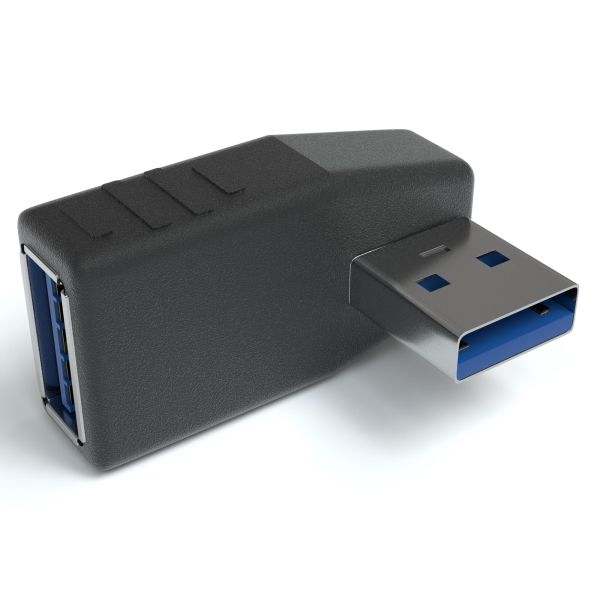 USB-A 3.0 Stecker 90° seitlich 180° - USB-A 3.0 Buchse | 3er Pack