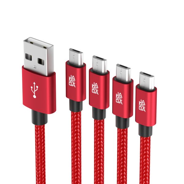 Micro USB Kabel Ladekabel Daten für Tablet Samsung Huawei PS4 XBOX LG | 0,5m - 3m Rot