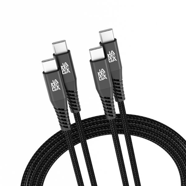 USB C zu USB C Kabel 480mbps 60W mit Metall Stecker Robustes Kabel 2m Schwarz - 2er Set