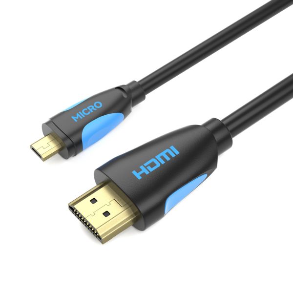 Micro HDMI zu HDMI Kabel - Schwarz/Blau