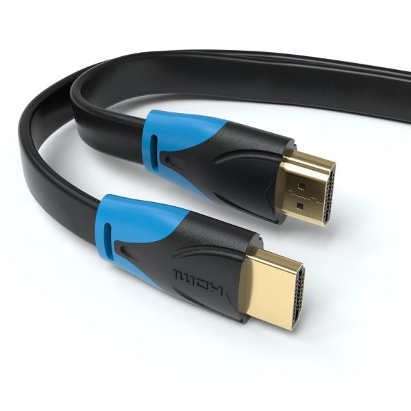 HDMI Kabel 1.4a _Flach_ - Plug schwarz/blau - Variation
