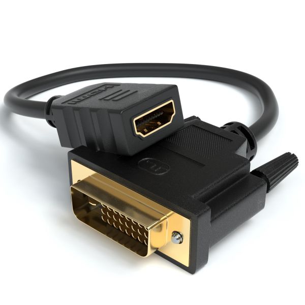 DVI 24+1 Male - HDMI Female - Adapter 0,1m | 3er Set