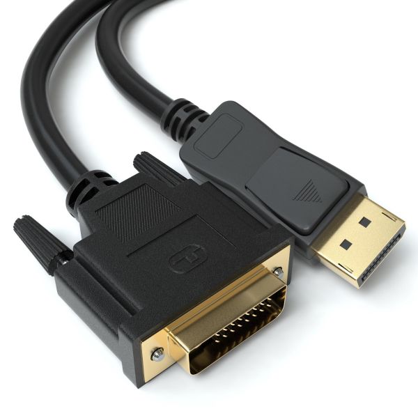 DisplayPort auf DVI (D) 24+1 Kabel vergoldet - Schwarz