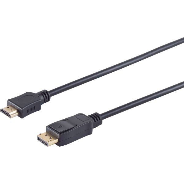 DisplayPort auf HDMI Kabel vergoldet 4K - Schwarz